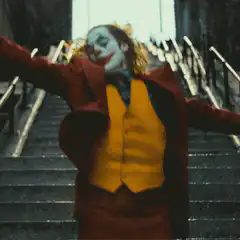 Joker dancing on the stairs