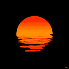 Retro sunset reflection animation