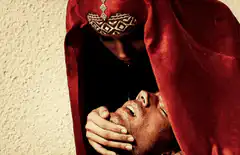 Vampire bites man's neck