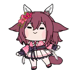 chibi horse girl happy bounce