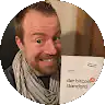 Man holding Bitcoin book