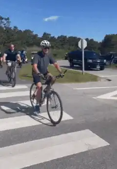 Biker stops for selfie