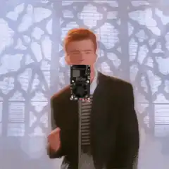 Rick Astley with a camera face