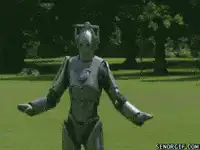 Cylon dancing in a park