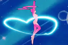 Pink and orange magical girl transformation