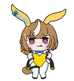 chibi bunny girl holding heart