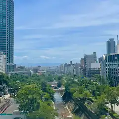 cityscape with river and greenery