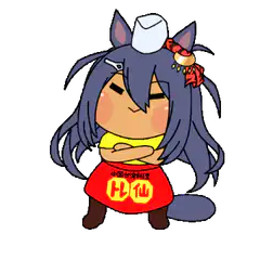 Chibi horse girl with red apron