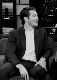 Jake Gyllenhaal laughing and giving thumbs up