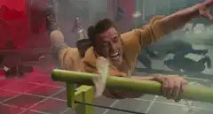 Jackie Chan on a green bar
