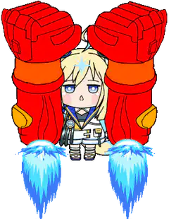 Chibi character with rocket fists