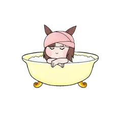 anime girl relaxing in bubble bath