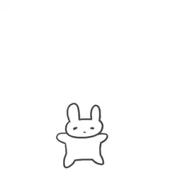 Simple line art rabbit bouncing