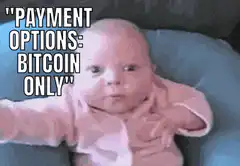 Confused Baby Bitcoin Payment
