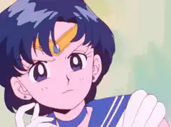 Sailor Mercury puts on her visor