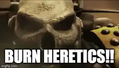 Inquisitor burns heretics
