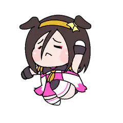chibi girl blushing and waving