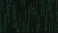 Matrix-style green code rain
