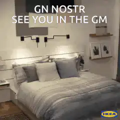Man jumps onto IKEA bed