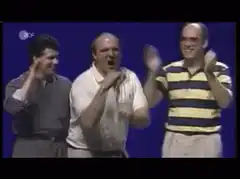 Three Stooges slap each other