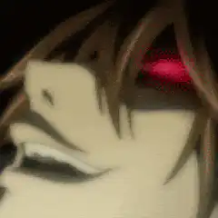 anime character screaming with red eye