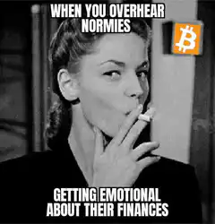 Lauren Bacall smoking Bitcoin meme