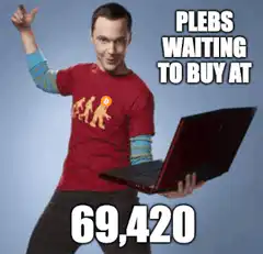 Sheldon Cooper laser eyes Bitcoin