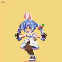 pixel art bunny girl dancing