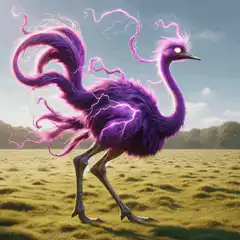Purple bird transforms into lightning phoenix