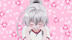 anime girl blushing with hearts