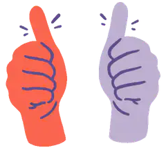 Two hands giving thumbs up