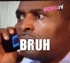 Man on phone says BRUH and falls back
