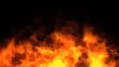 Burning fire with smoke