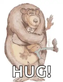 Bear hugging a small animal