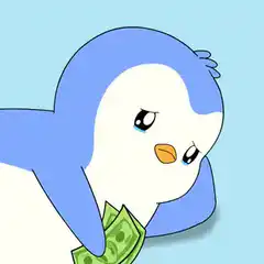 Penguin hugging money