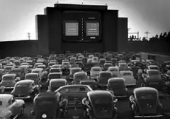 Drive-in movie screen showing Bitcoin price