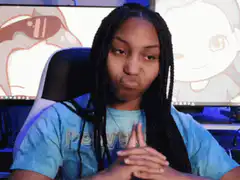woman pouting and clasping hands