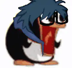 penguin drinking soda