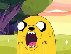 Jake the Dog screaming excitedly
