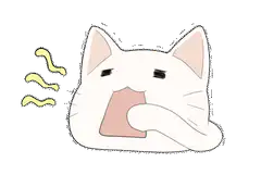 cat covering nose from stink