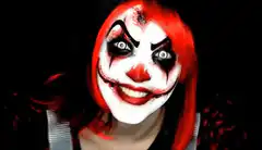 Scary clown with knife