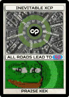 Inevitable XCP Praise Kek meme card