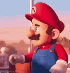 Mario zooms into camera