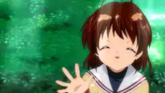 Anime girl waving hand