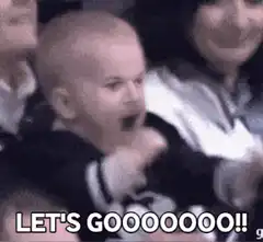 Baby cheering let's go