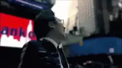 Man celebrating in the street