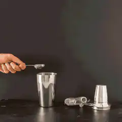 Making a cocktail with a shaker