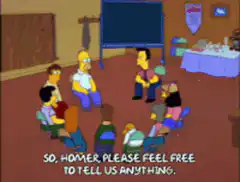 Homer Simpson in a support group