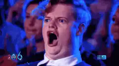 Man screaming then clapping