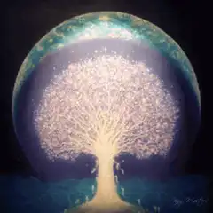 Glowing Tree Inside a Crystal Ball
